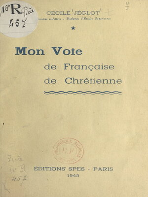 cover image of Mon vote de Française chrétienne